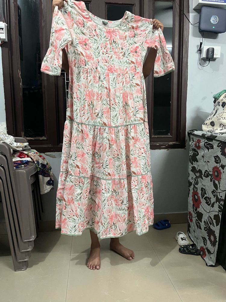 Floral Tiered Midi Dress