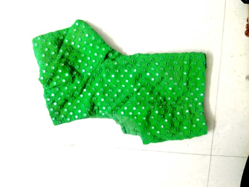 Vibrant Green Sequined Blouse