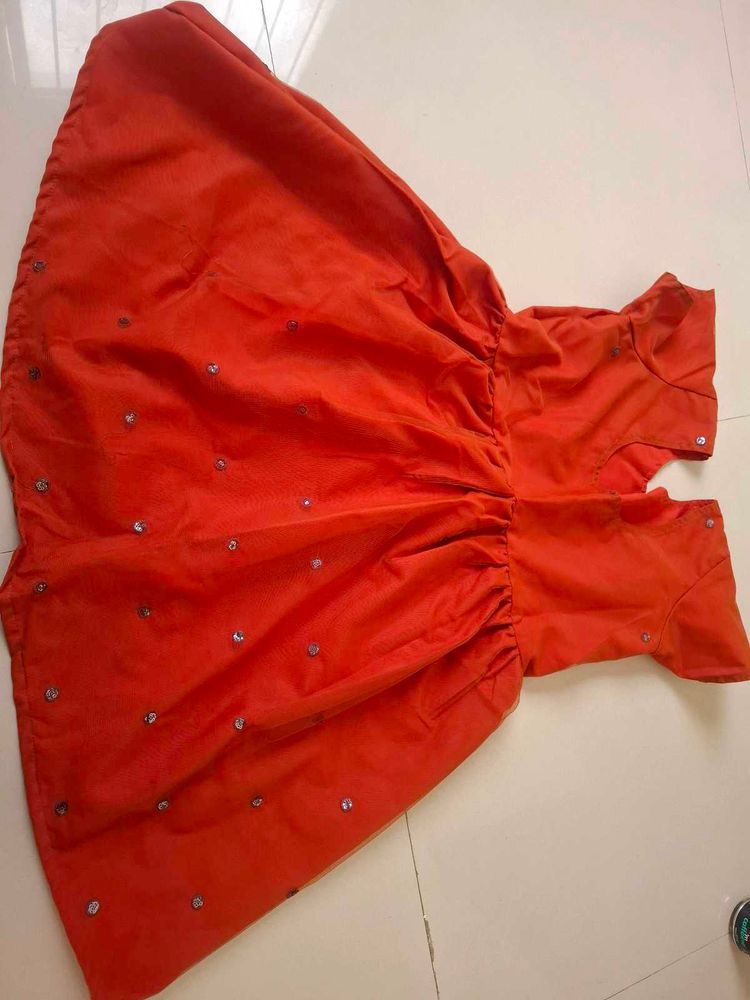 Beautiful Orange Ethnic frock