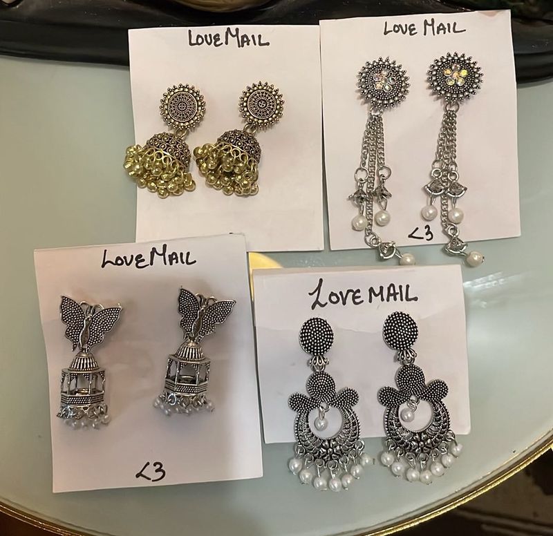 Bohemian Jhumka Earrings Set 4