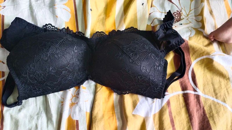 Black Lace Padded Bra