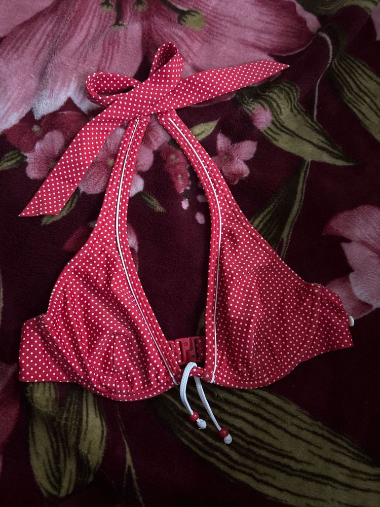 Red Polka Dot Bikini Top