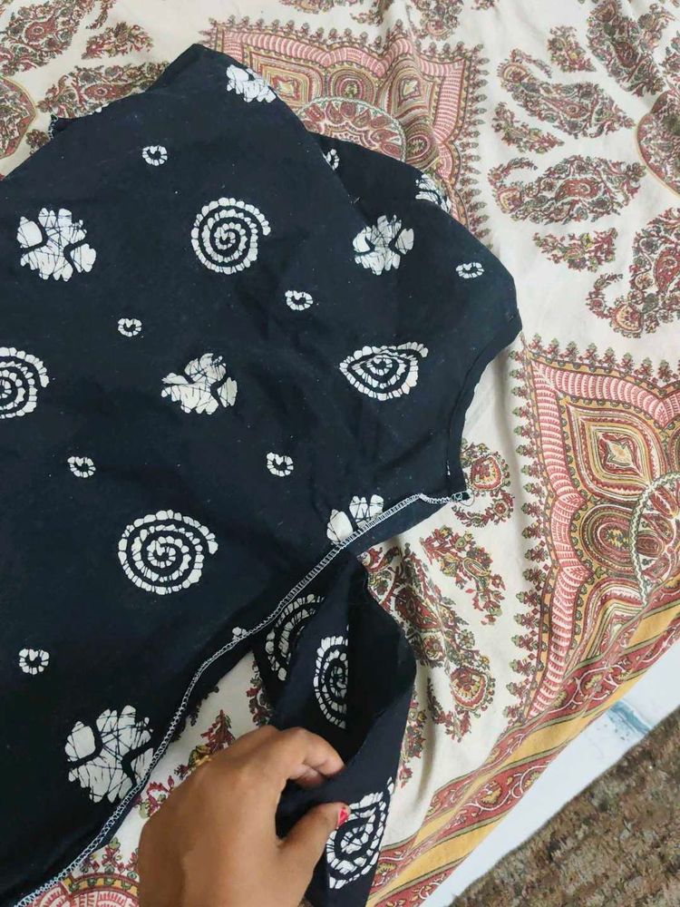 Stylish Black Printed Kurta