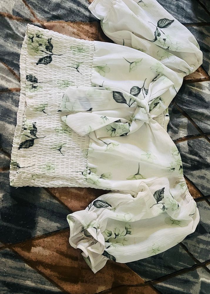 Chic Floral Print Wrap Top