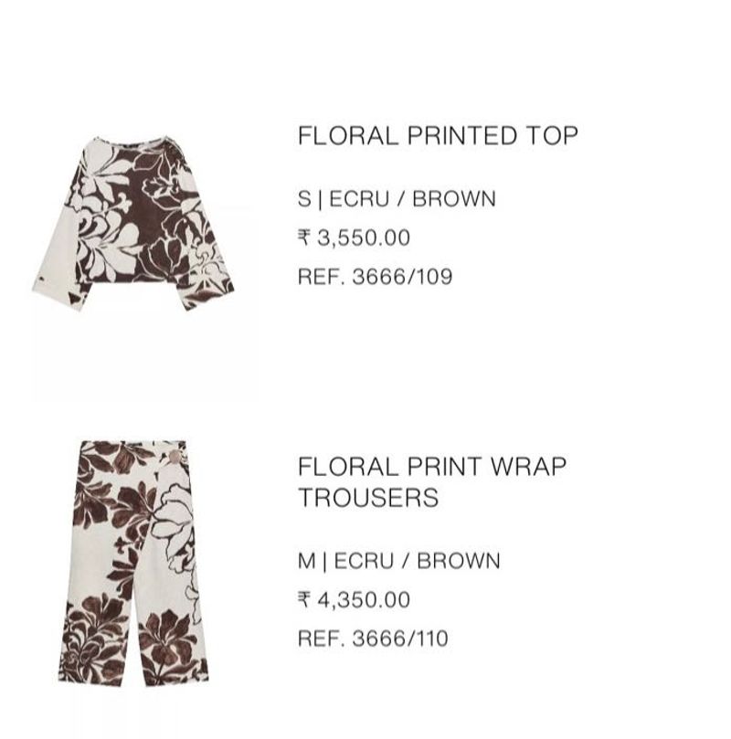 Floral Printed Top &amp; Trousers Set