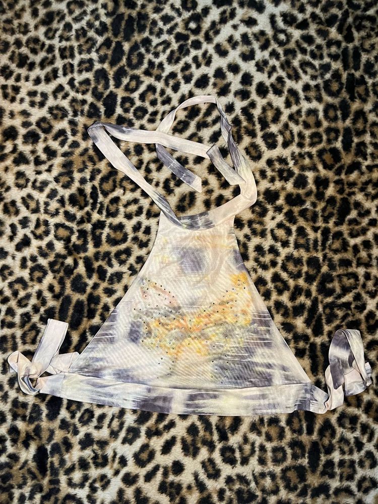 Y2k butterfly sequin top