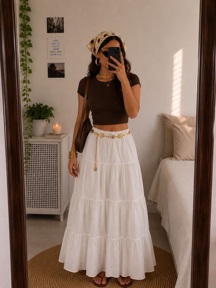 Boho Tiered Maxi Skirt