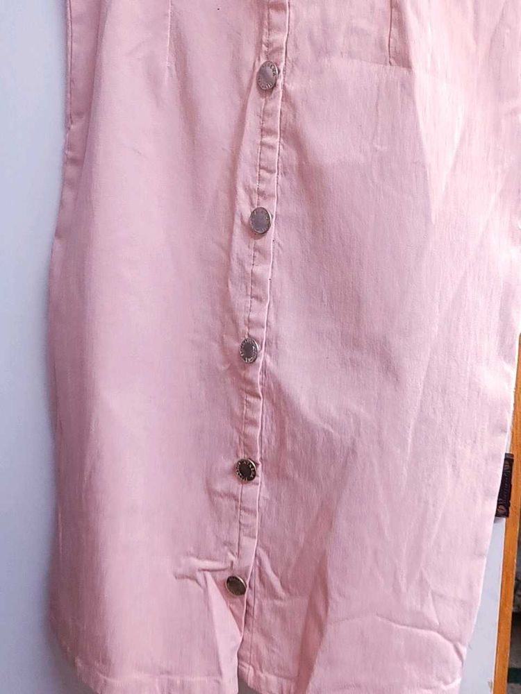 Pink Button-Down Dress