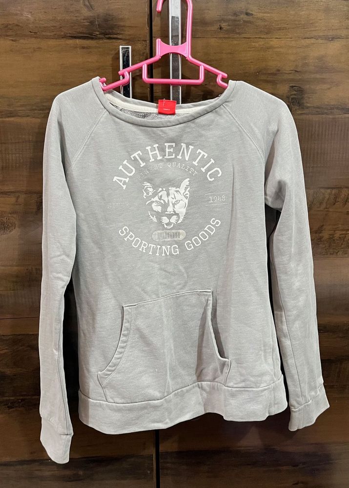 Light Grey "Authentic" Graphic Sweatshirt