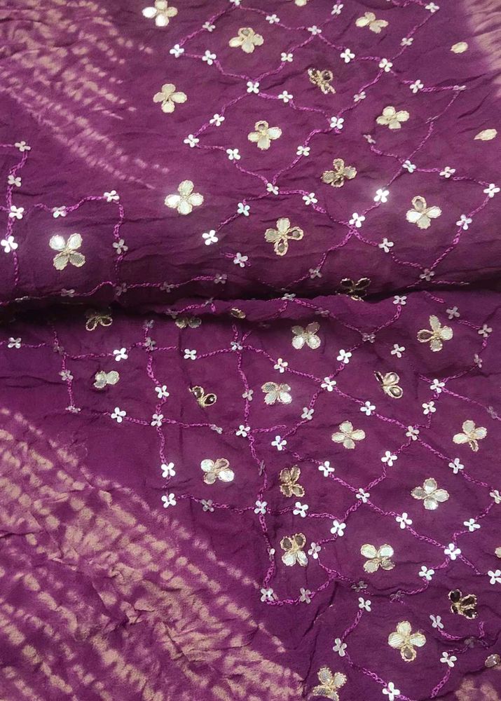 gota patti and sequence work Purple Bandhan
