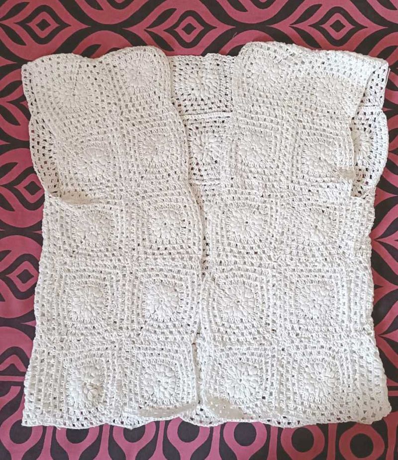 Resham threads crochet vest.
