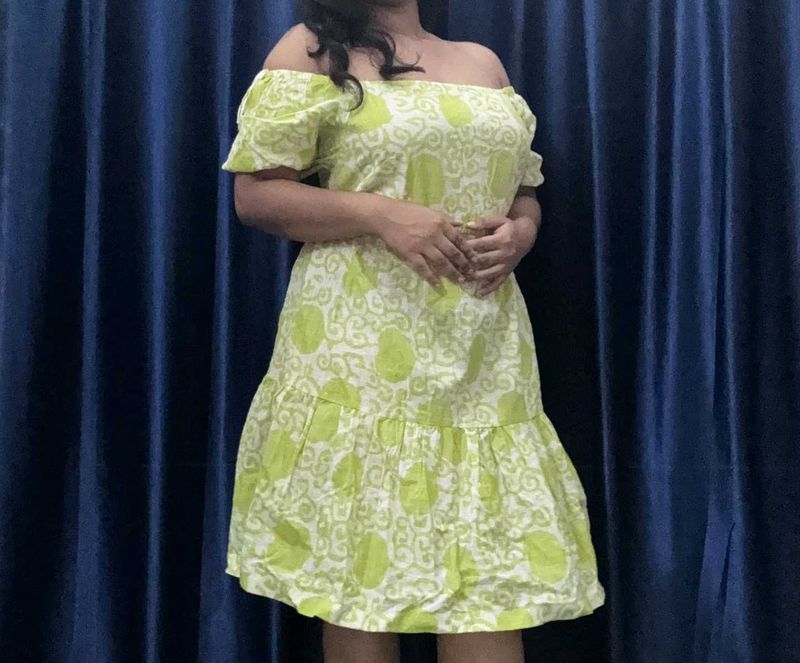 Off-Shoulder Floral Print Dress