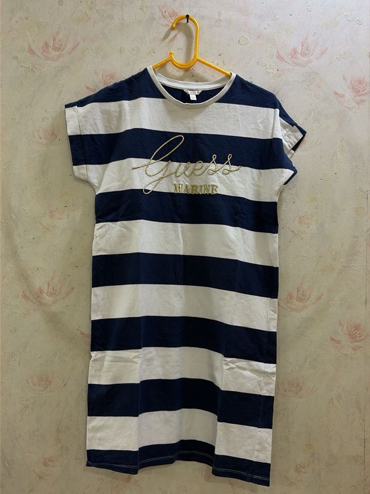Guess Marine Striped T-Shirt Dress