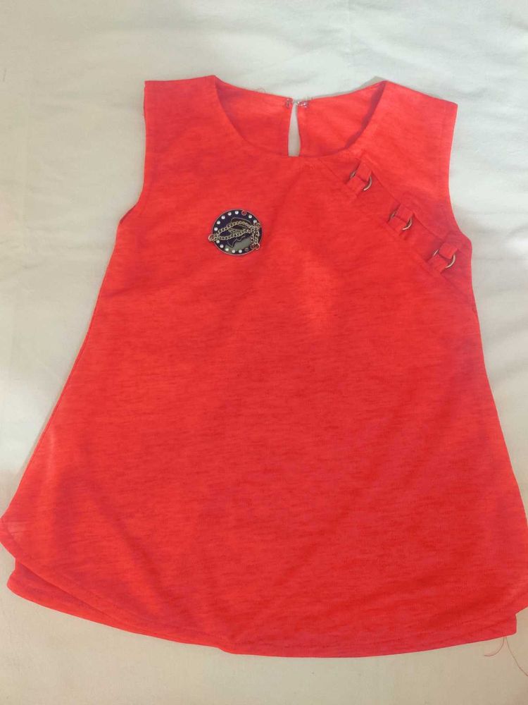 Girls age 2-4 Yrs Bright Red Sleeveless Top