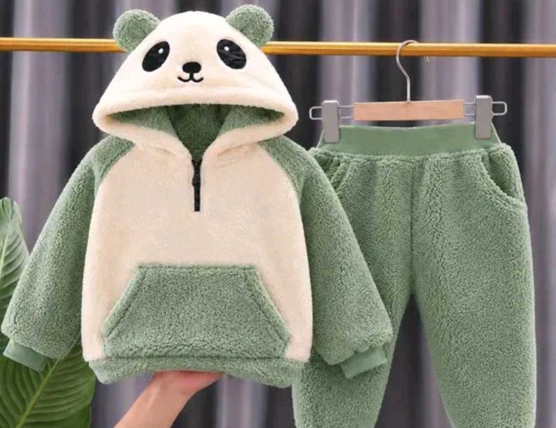 Cute Panda Fleece Hoodie &amp; Pants Set