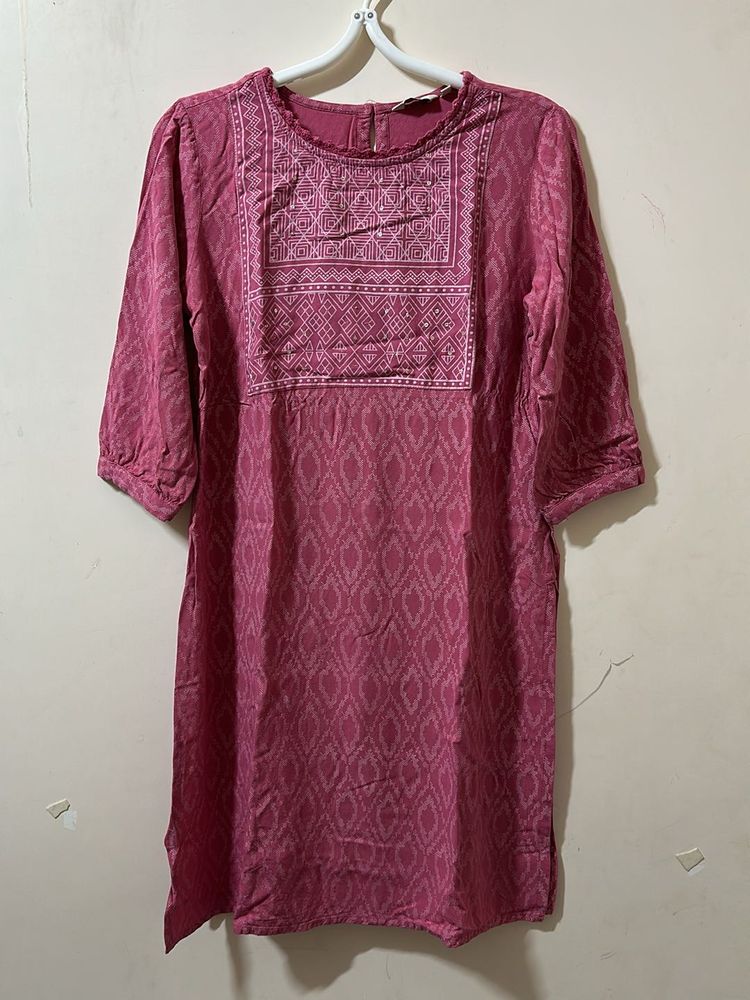 Pink Embroidered Tunic Dress