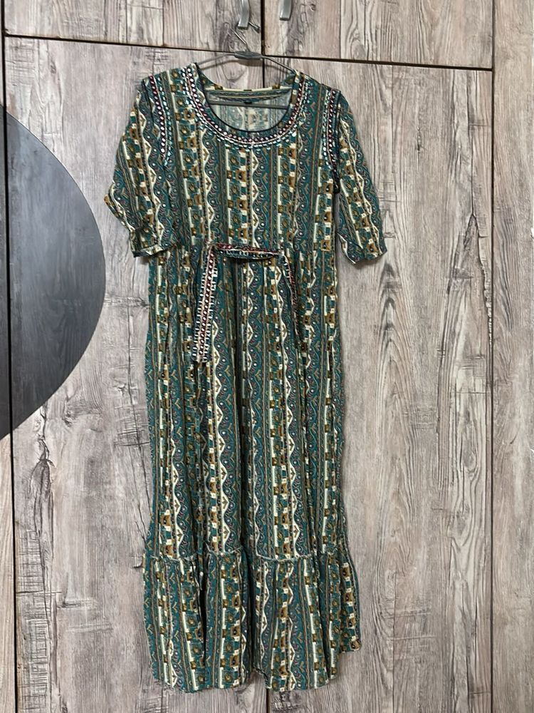 Boho Print Midi Dress