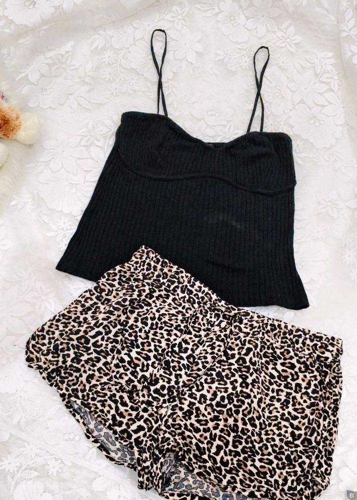 Leopard Print Pajama Set