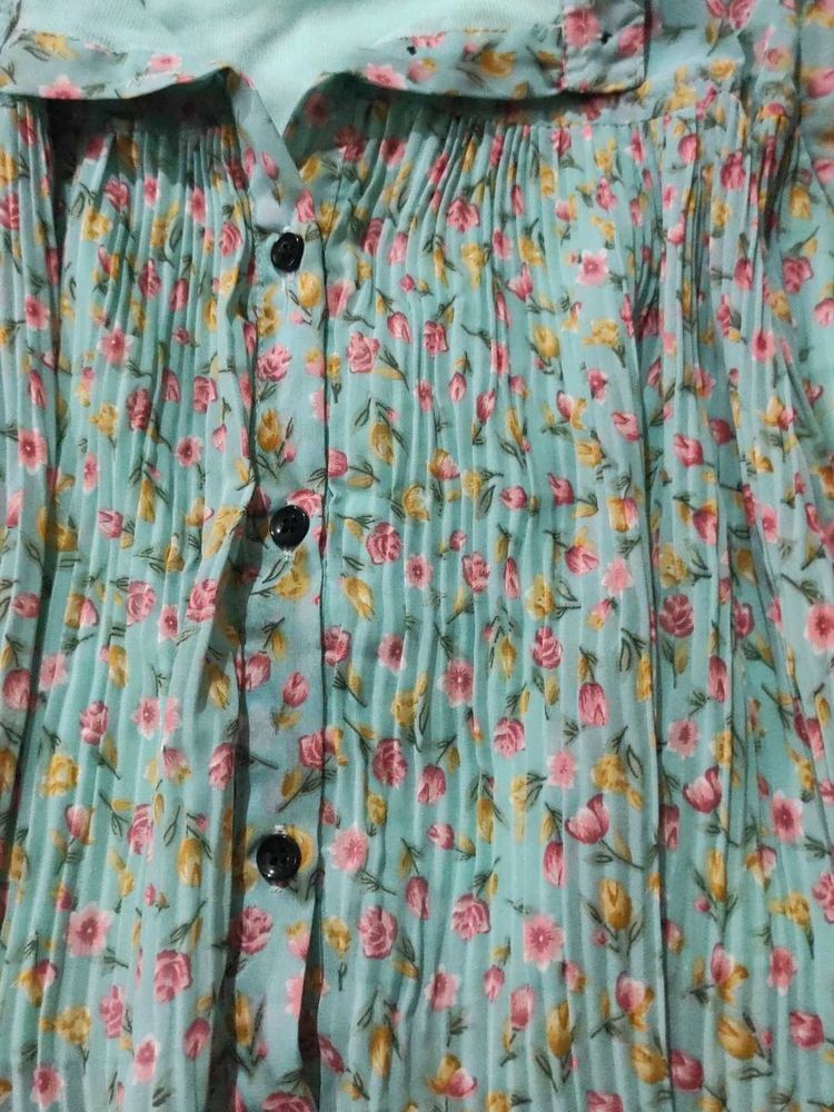Boho Floral Print Bell Sleeve Top