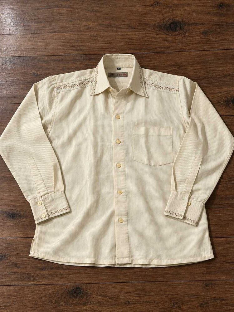 JDS Vintage-Style Boxy Fit Striped Shirt