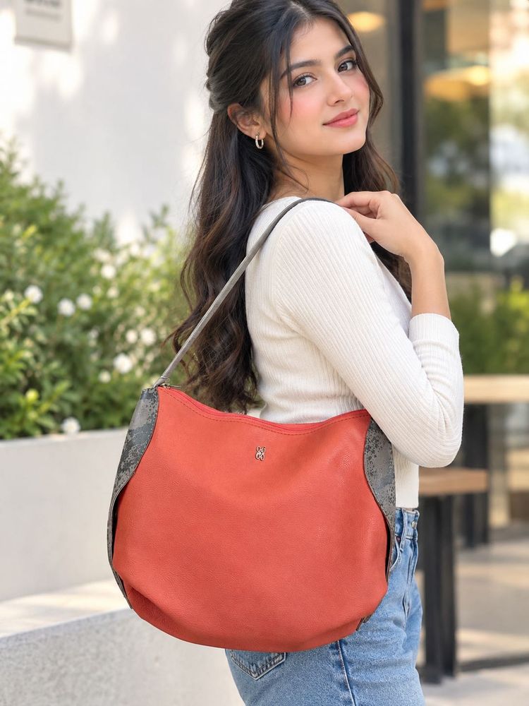 Chic Orange Hobo Bag