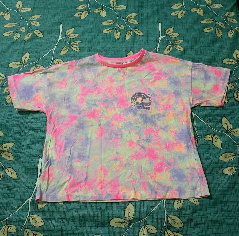 y2k fluorescent pink tie dye crop top ✨