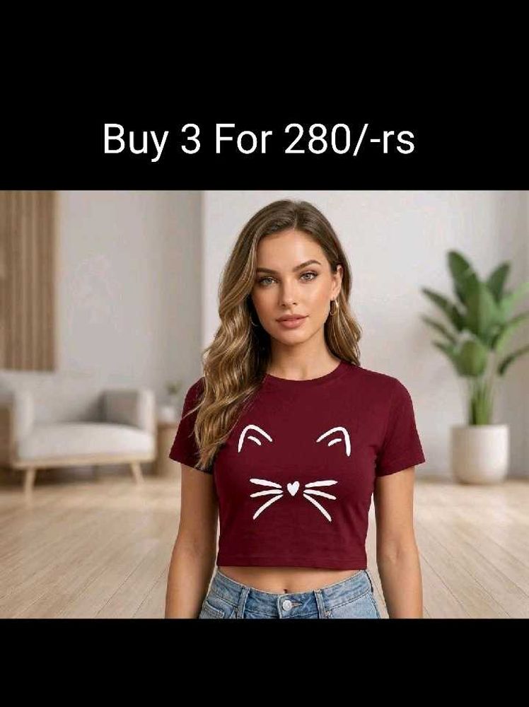 😺 Cute Cat Face Crop Top 😍