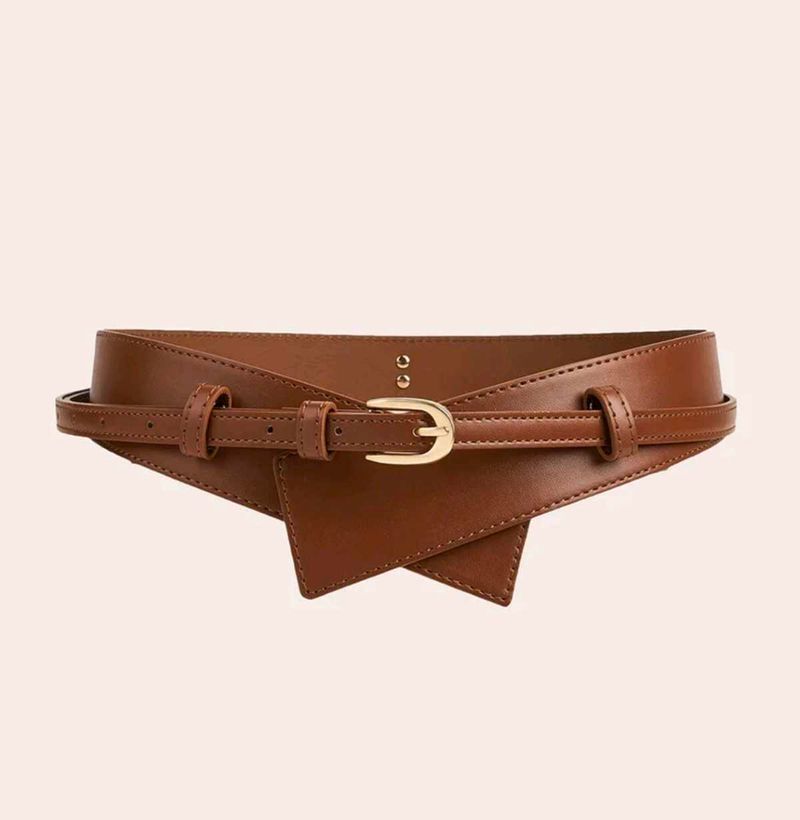 Savana Brown Leather Wide Belt