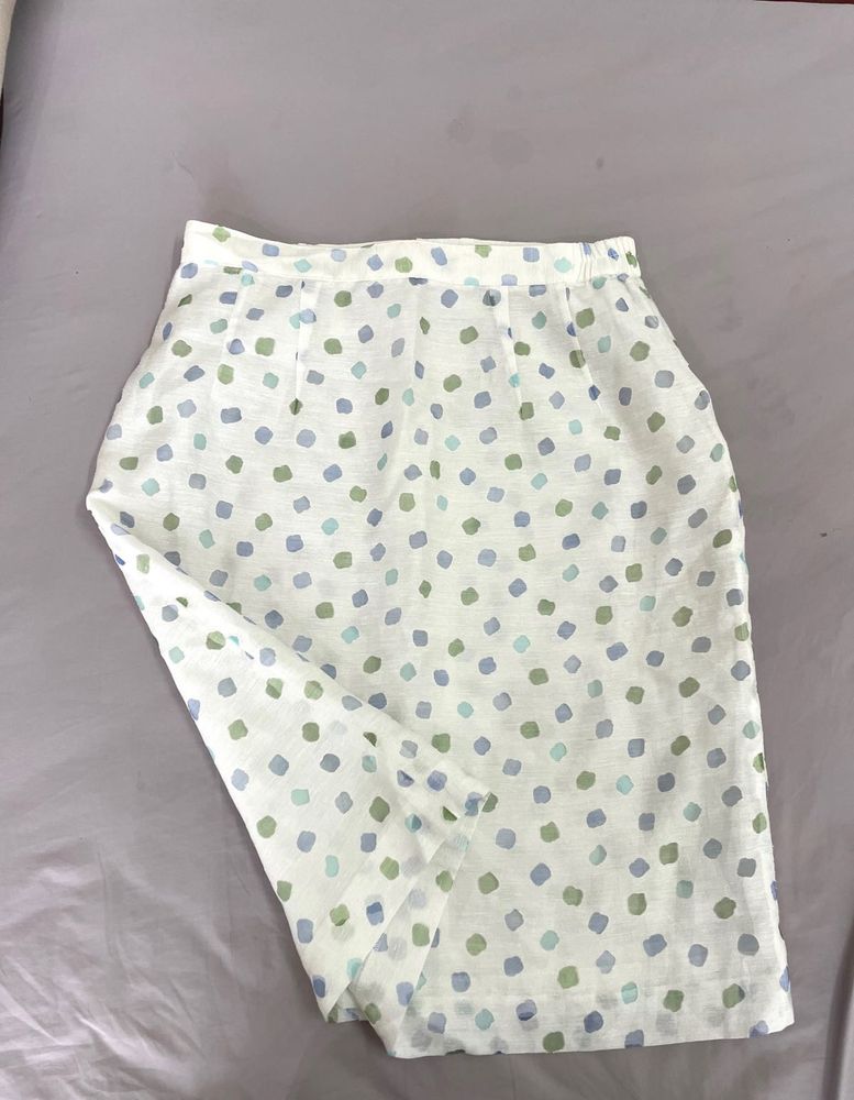 White Colourful Polka Dot Skirt