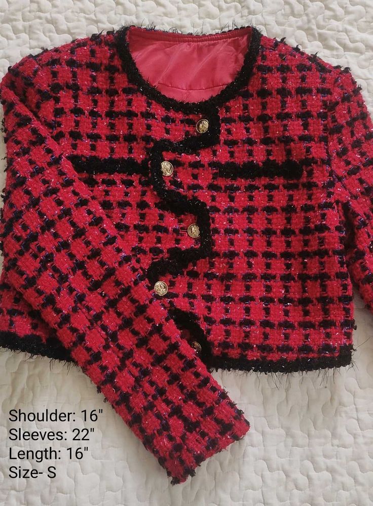 Chic Plaid Tweed Cropped Coat