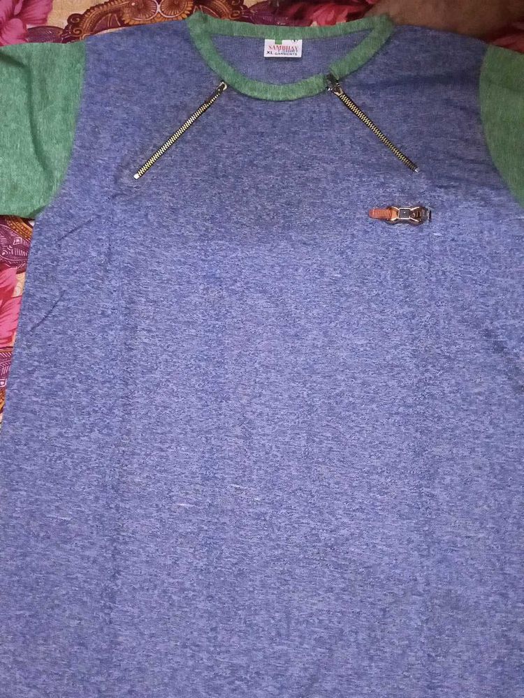 Stylish Zipper Detail T-Shirt