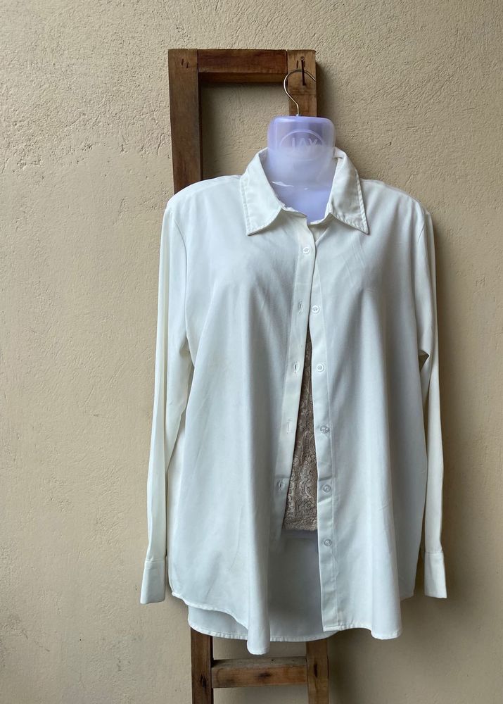 Classic White Button-Down Shirt
