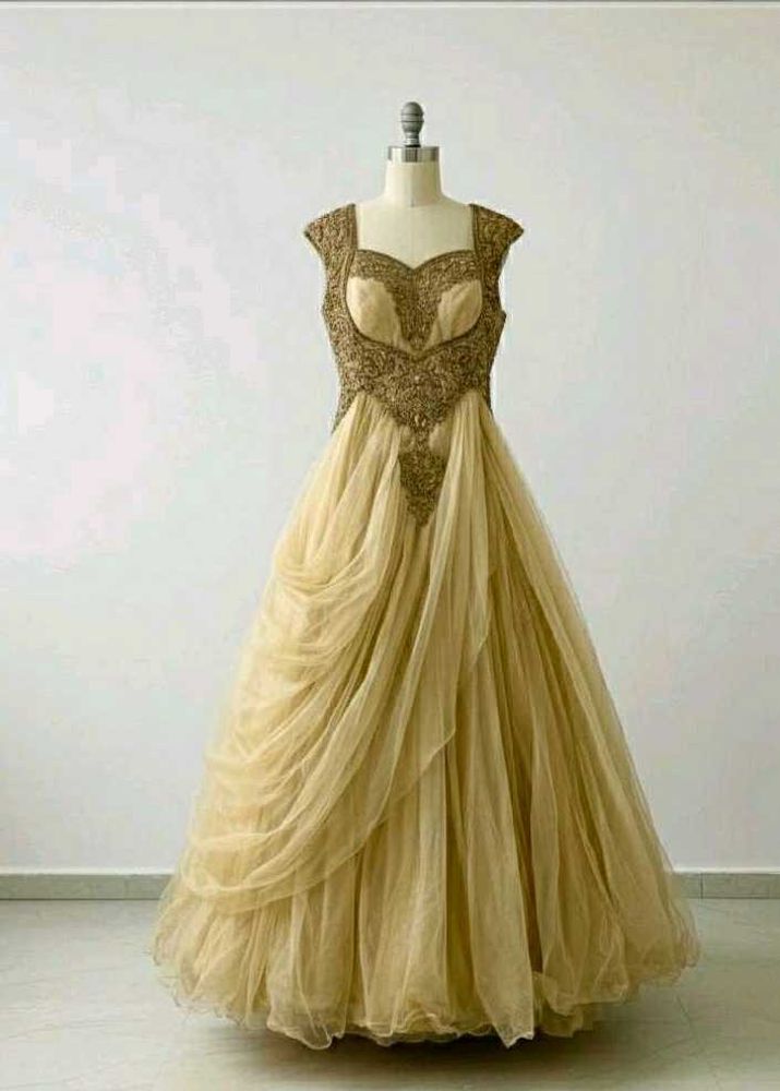 Frontier Gold Embellished Princess Gown