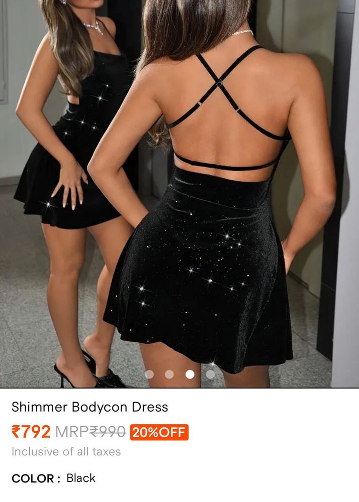 Sparkling Black Velvet Dress