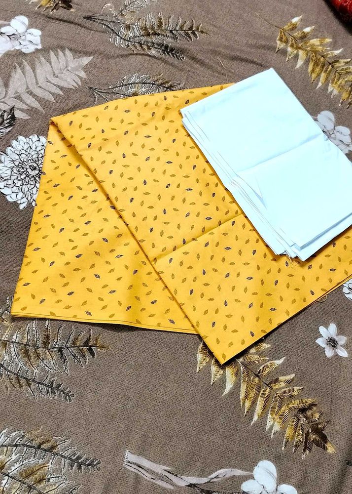PRINTED YELLOW &amp; WHITE FABRIC