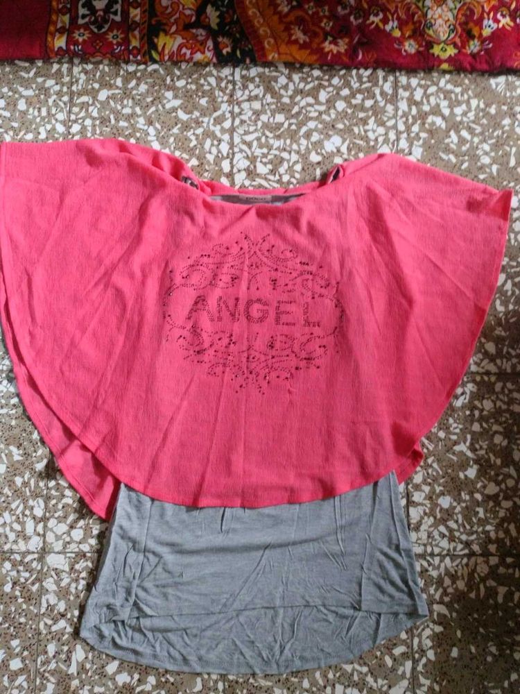Cute Pink &amp; Grey Top