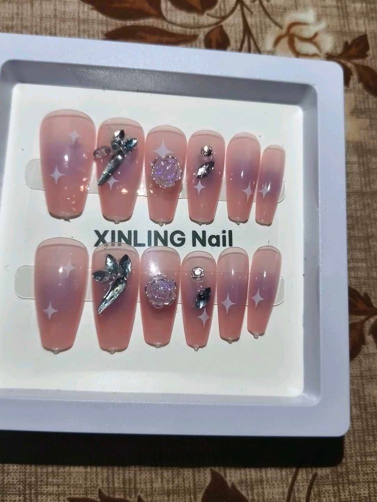 Press-on Nails with Embellishments