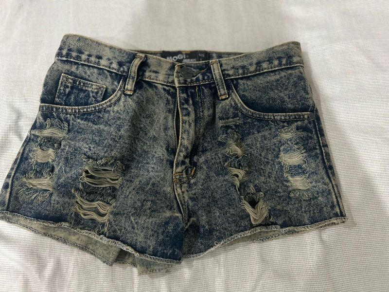 Distressed Denim Shorts
