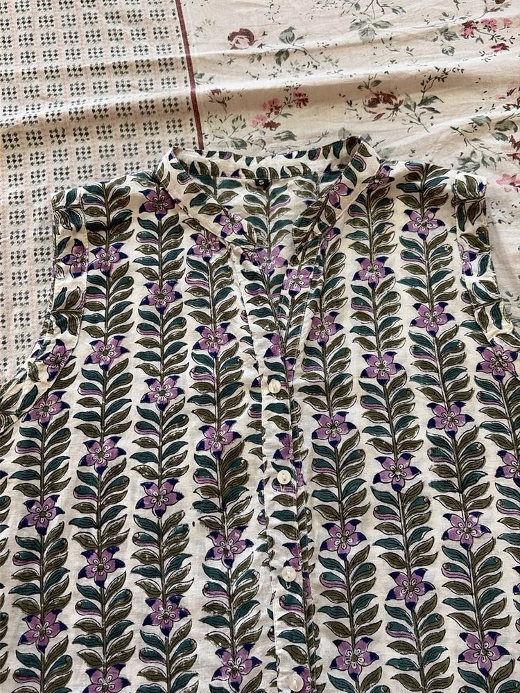 Women's Floral Print Sleeveless Cotton top