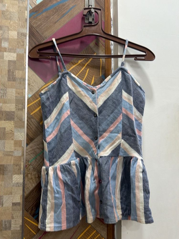 Striped Peplum Cami Top