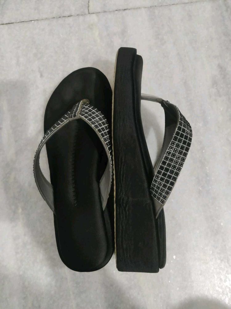 Sparkly Wedge Flip-Flops