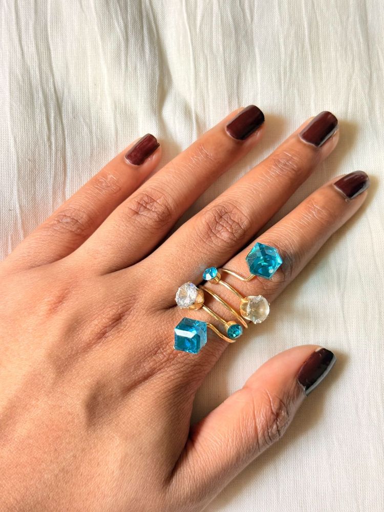 Statement Geometric Gemstone Ring