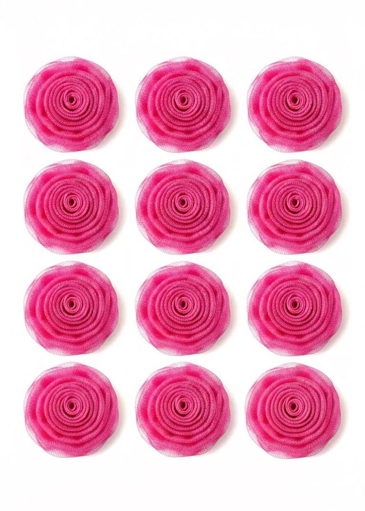 Rose flower Patches , Shining Pink Net Fabric 12