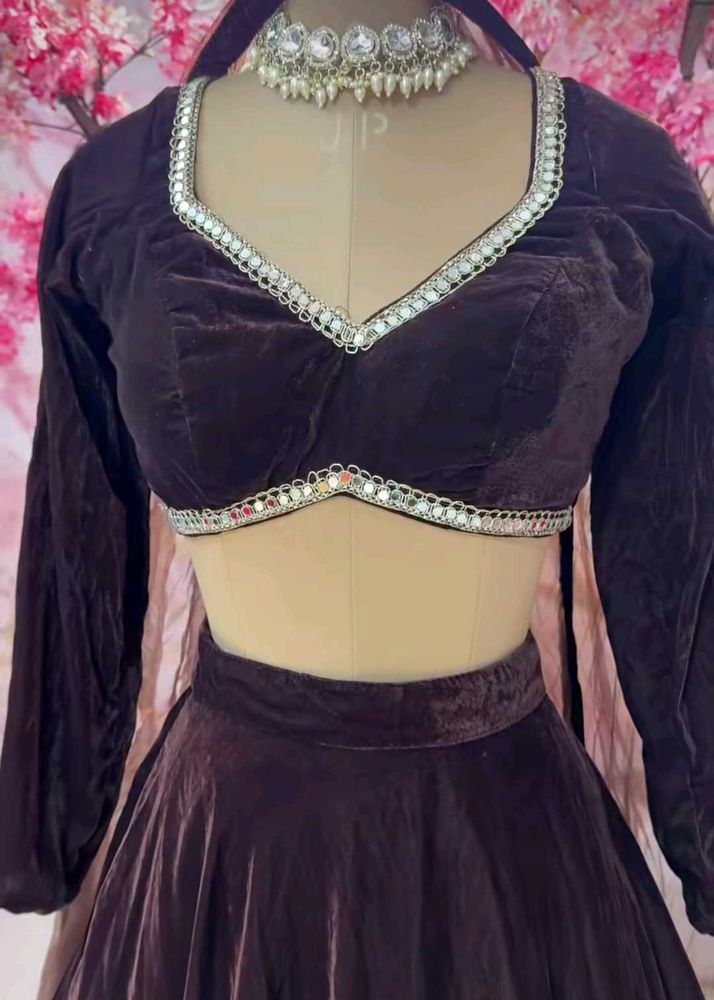 Elegant Velvet Lehenga Choli Set