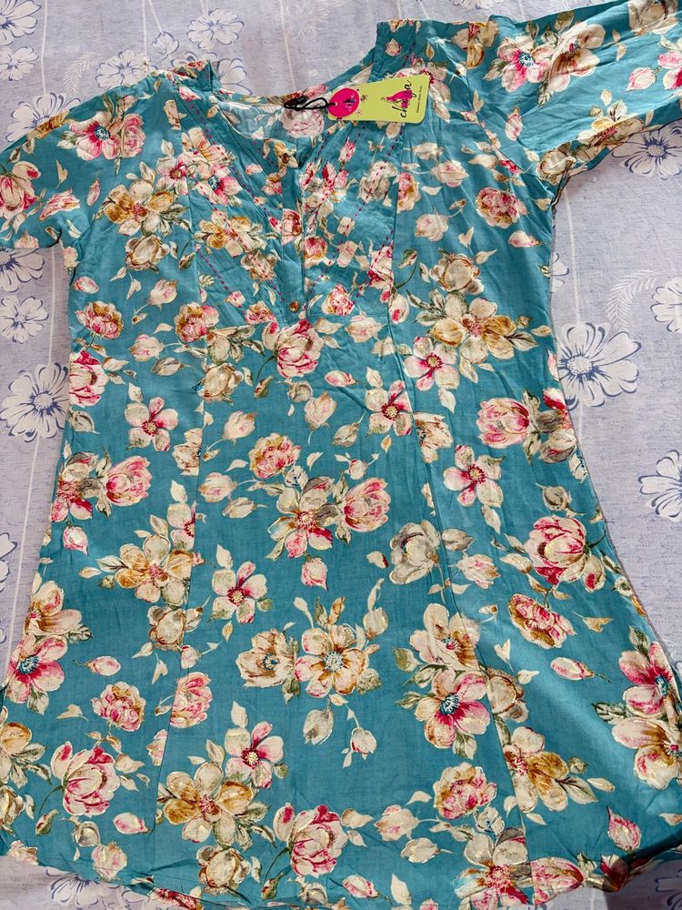 Beautiful Floral Print short Kurti