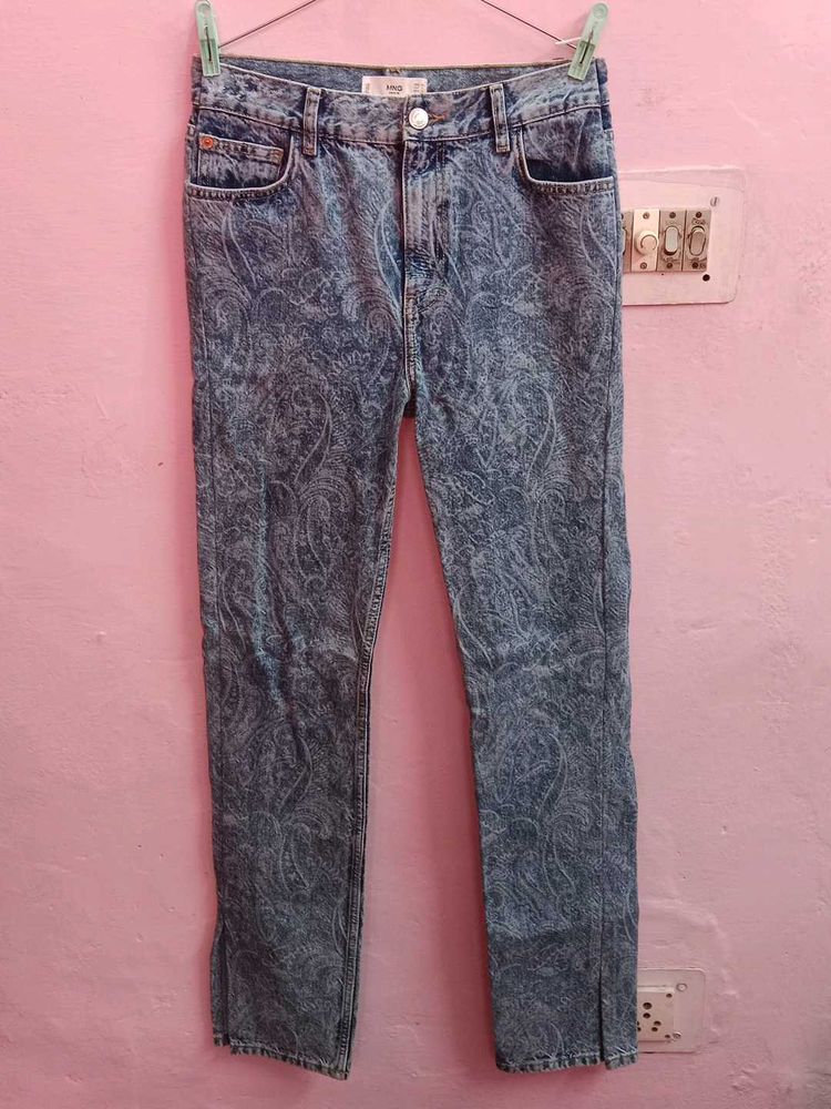 MANGO Denim Women's Printed Bootcut Jeans