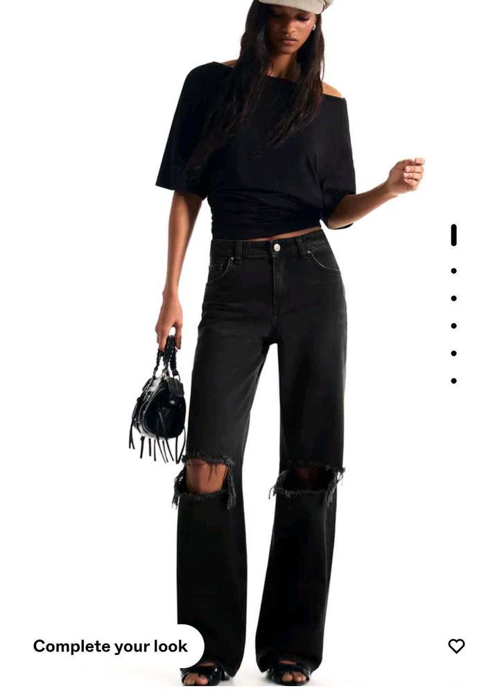 Stylish charcoal Ripped jeans👖