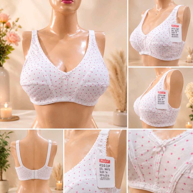 White Polka Dot Bra