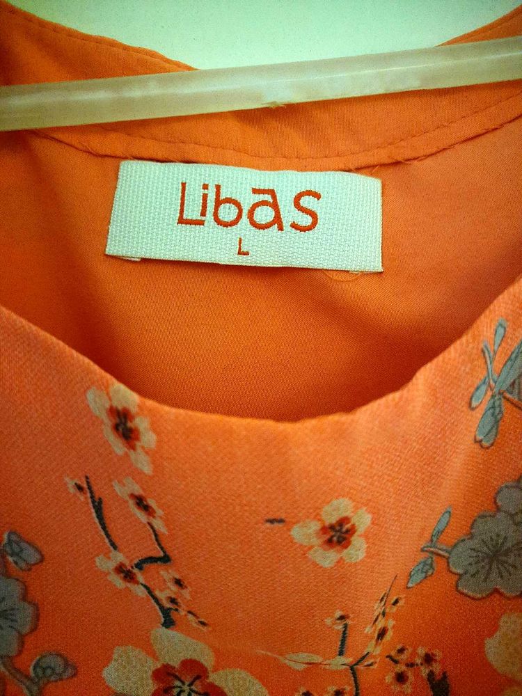 Libas Orange Floral Print gown