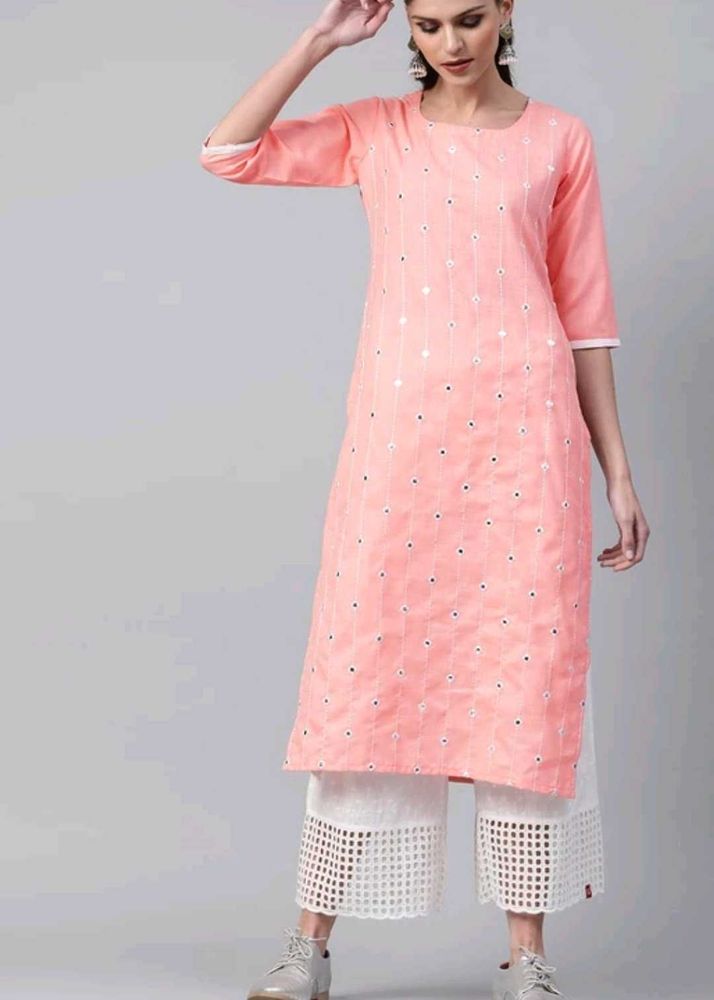 Elegant Peach Kurta Set